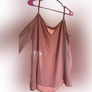 Pink V-Neck Blouse with Metal Detail